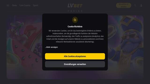 LVBet casino screenshot